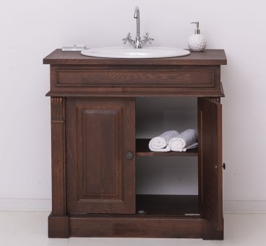 Bathroom cupboard 1 wash basin, sink included in price, oak - Color_P081 - LAQUERED