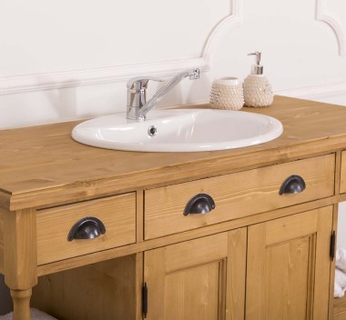 Bathroom Cabinet For Sink With 2 Doors And 2 Shelves - The Sink Included In The Price - Color_P002 - WAX