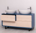 Bathroom item 4 drawers "Slatted", sinks included in price  - Color Corp_P045 / Color Drawers_P095 - DOUBLE COLORED