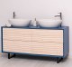 Bathroom item 4 drawers "Slatted", sinks included in price  - Color Corp_P045 / Color Drawers_P095 - DOUBLE COLORED