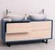 Bathroom item 4 drawers "Slatted", sinks included in price  - Color Corp_P045 / Color Drawers_P095 - DOUBLE COLORED