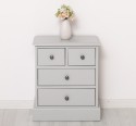 Nightstand with 4 drawers with metal rails - Color_P010 - PAINT