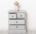 Nightstand with 4 drawers with metal rails - Color_P010 - PAINT