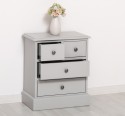 Nightstand with 4 drawers with metal rails - Color_P010 - PAINT