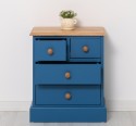 Chest of 2 drawers over 2 drawers, oak top