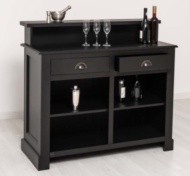 Bar with 2 drawers, 2 open compartments