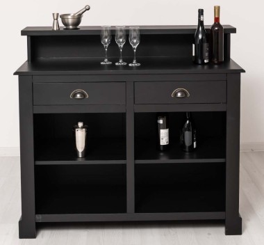 Bar with 2 drawers, 2 open compartments