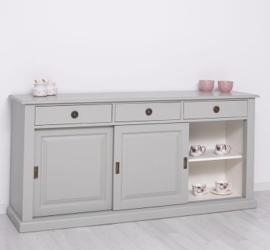 Buffet with 3 sliding doors, 3 drawers, BAS