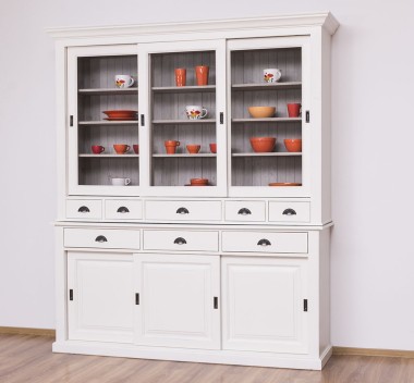 Sideboard with 3 sliding doors, 3 BAS drawers + 3 sliding glass doors, 5 SUP drawers