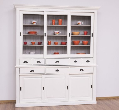 Sideboard with 3 sliding doors, 3 BAS drawers + 3 sliding glass doors, 5 SUP drawers