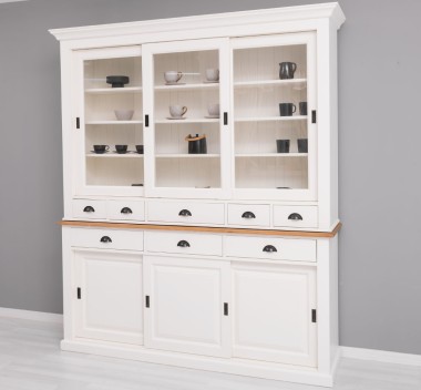 Sideboard with 3 sliding doors, 3 BAS drawers + 3 sliding glass doors, 5 SUP drawers