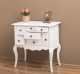 Console with curved legs and 7 multicolored drawers