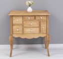 Console with curved legs and 7 multicolored drawers