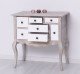 Console with curved legs and 7 multicolored drawers