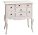 Console with curved legs and 7 multicolored drawers