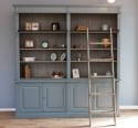 Large bookcase with 4 BAS doors + SUP double shelf, Directoire Collection