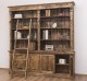 Large bookcase with 4 BAS doors + SUP double shelf, Directoire Collection