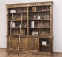 Large bookcase with 4 BAS doors + SUP double shelf, Directoire Collection