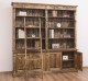 Large bookcase with 4 BAS doors + SUP double shelf, Directoire Collection