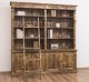 Large bookcase with 4 BAS doors + SUP double shelf, Directoire Collection