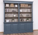 Large bookcase with 4 BAS doors + SUP double shelf, Directoire Collection