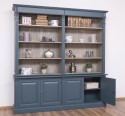 Large bookcase with 4 BAS doors + SUP double shelf, Directoire Collection