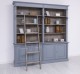 Large bookcase with 4 BAS doors + SUP double shelf, Directoire Collection