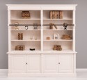 Large bookcase with 4 BAS doors + SUP double shelf, Directoire Collection