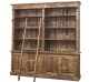 Large bookcase with 4 BAS doors + SUP double shelf, Directoire Collection