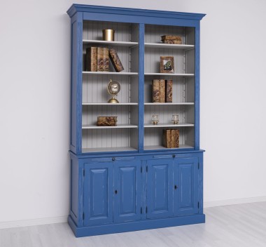 Bookcase with 4 doors BAS + double shelf SUP