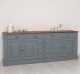 Kitchen sideboard 4 doors 8 drawers bas, top oak