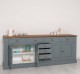 Kitchen sideboard 4 doors 8 drawers bas, top oak