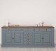 Kitchen sideboard 4 doors 8 drawers bas, top oak