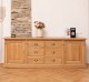 Sideboard 6 drawers, 2 doors BAS + open shelves SUP, oak