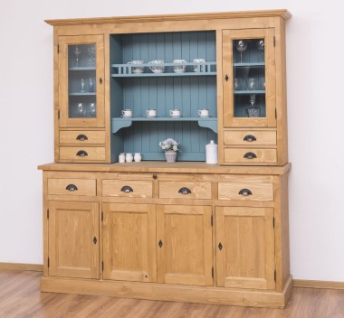 4-door sideboard, 4 drawers + 2 glass doors BAS, 4 drawers, open space SUP