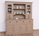 4-door sideboard, 4 drawers + 2 glass doors BAS, 4 drawers, open space SUP