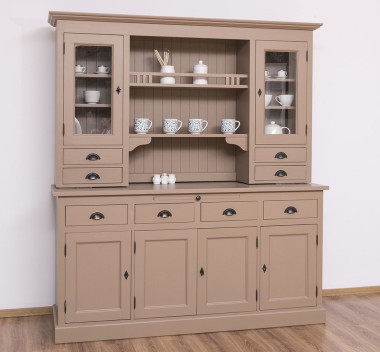 4-door sideboard, 4 drawers + 2 glass doors BAS, 4 drawers, open space SUP