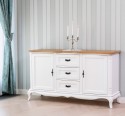 Chic sideboard 2 doors + 3 drawers, oak top, drawers on metal rails with soft close