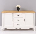 Chic sideboard 2 doors + 3 drawers, oak top, drawers on metal rails with soft close