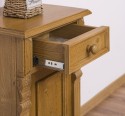 Nightstand with ornaments, 1 door and 1 drawer