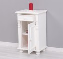 Nightstand with ornaments, 1 door and 1 drawer