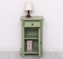 Nightstand with ornaments, 1 door and 1 drawer