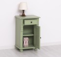 Nightstand with ornaments, 1 door and 1 drawer