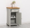 Nightstand with ornaments, 1 door and 1 drawer