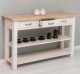 Console with 2 shelves, 3 drawers, oak top