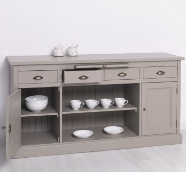 Kitchen furniture 2 doors, 4 drawers, open shelves BAS