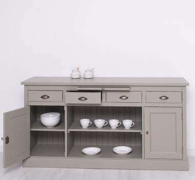 Kitchen furniture 2 doors, 4 drawers, open shelves BAS