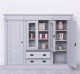 Bookcase with 2 doors + 2 glass doors and 2 drawers