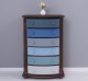 Chest of drawers with 6 curved drawers with metal rails, Directoire Collection - Color Corp_P081 - Color Drawers_Multicolor - MU