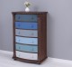 Chest of drawers with 6 curved drawers with metal rails, Directoire Collection - Color Corp_P081 - Color Drawers_Multicolor - MU